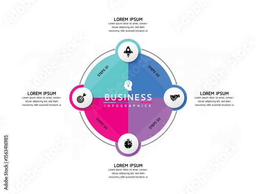 Vector business Presentation Connecting Steps Infographic Template