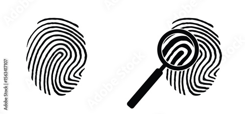 Line finger print icon. Finger print id authentication. ID private information code. Finger prints scanning concept. scan or scanner for lock secure security logo. Digital fingerprint, identification.