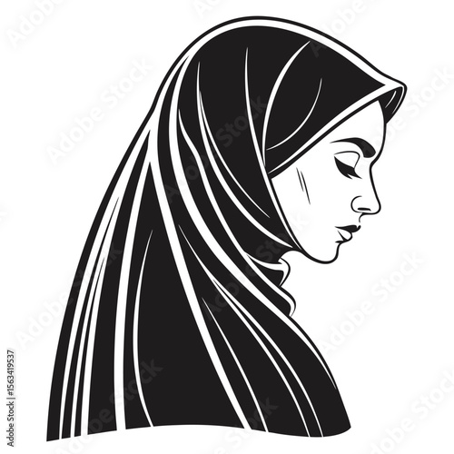 central asian woman paranja traditional hijab