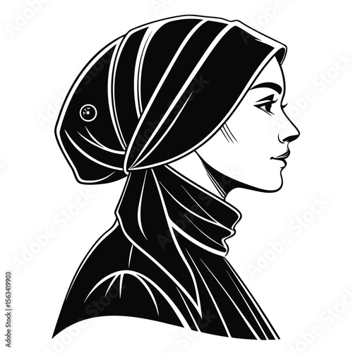 half body silhouette woman al amira hijab