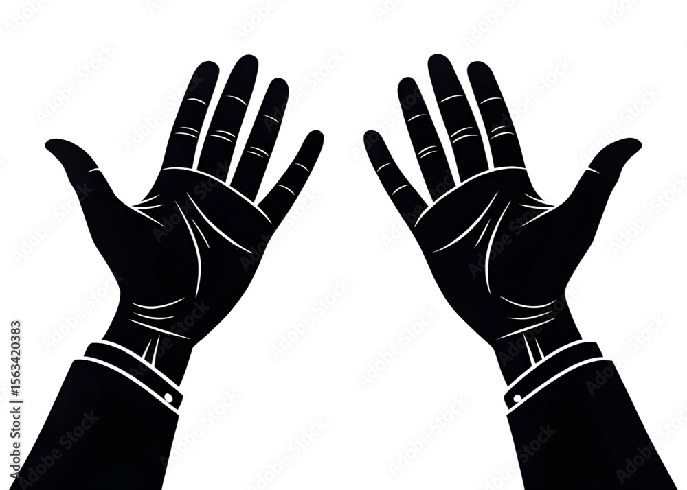 Obraz premium Raised Hands Illustration