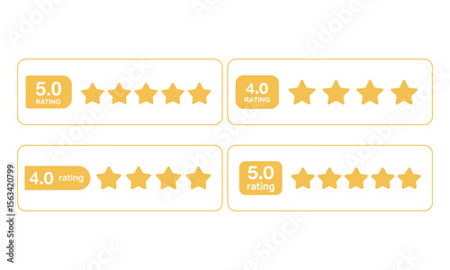 Online Customer Review Star Ratings and Feedback Icons, vector illustration