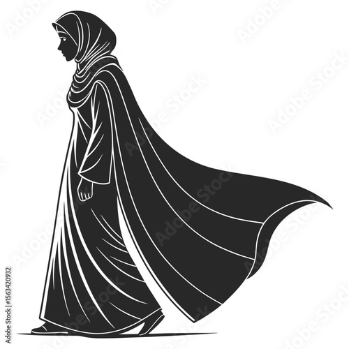 ottoman carshaf hijab full body silhouette
