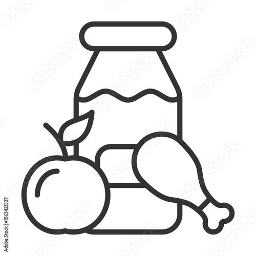Nutrition Icon Outline Style. Vector Illustration Design