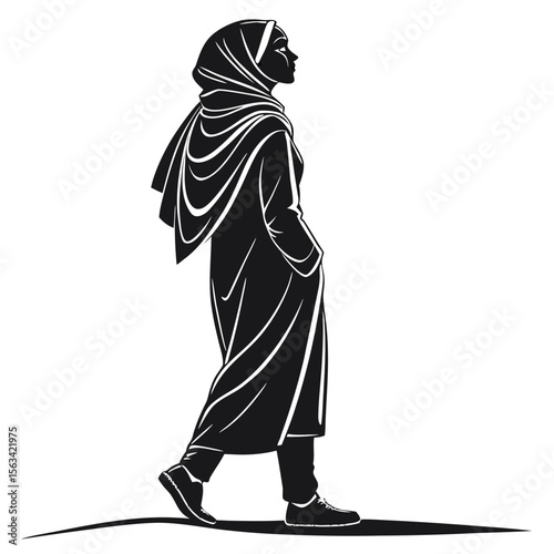 black silhouette woman al amira hijab style