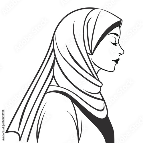 half body silhouette woman boshiya face veil
