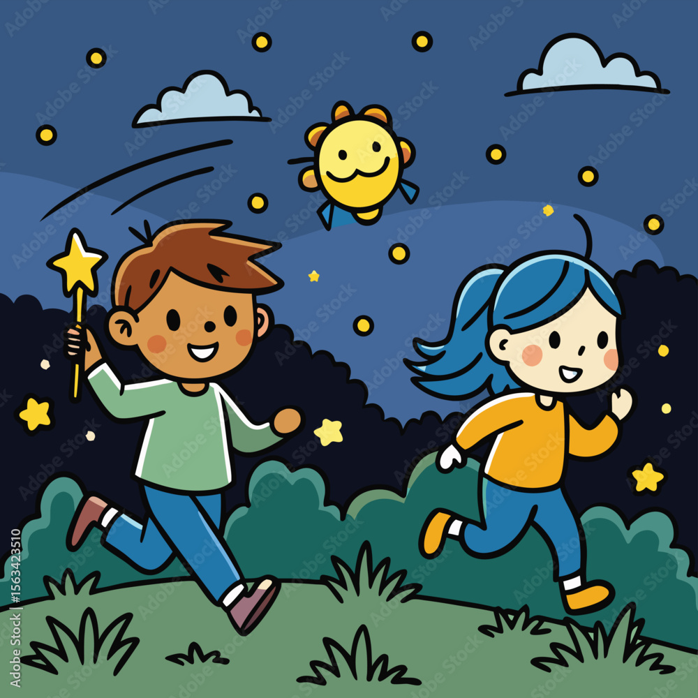 Fototapeta premium children in the woods