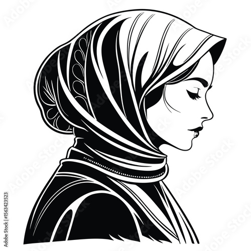 ottoman style carshaf hijab silhouette focus