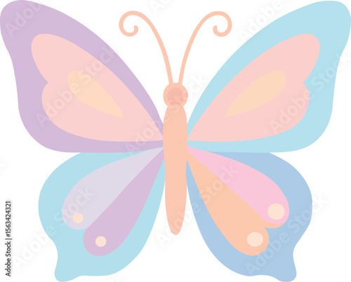 Pastel Colored Butterfly Illustration 