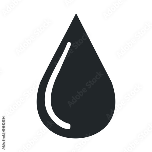 Minimalist black and white water drop icon design