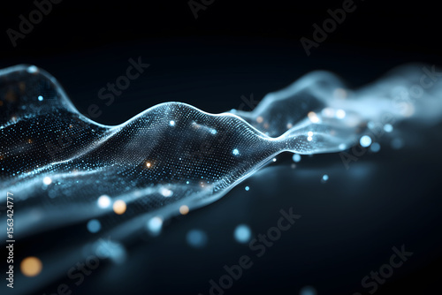 Digitally generated image of abstract wave. Concept of fintech technology, new banking and cloud technology. Clean design.