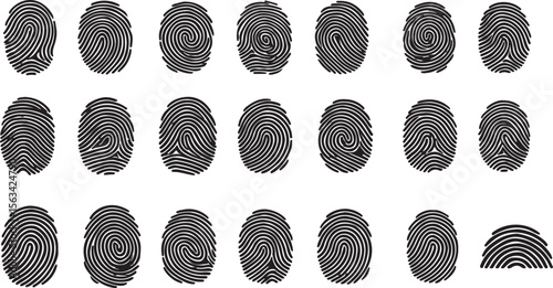 Fingerprint Pattern Icon Set – 20 Unique Designs