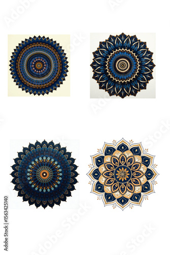 vector illustration of a set of floral ornaments