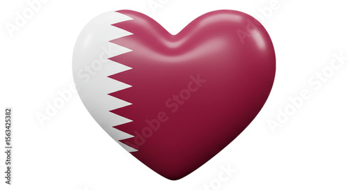 Qatar Love: Flag of Qatar painted on heart, symbolizing love for nation
