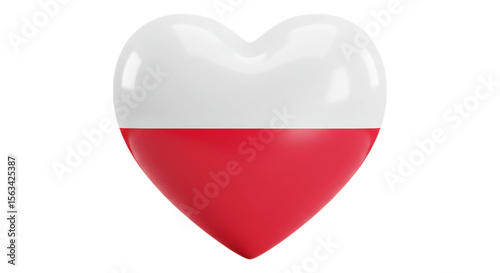 Polish Love Symbol: A heartwarming emblem representing the country's spirit, with a vibrant heart design showcasing the national colors and love for Poland.