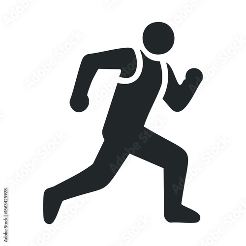 Silhouette of a running person in athletic motion