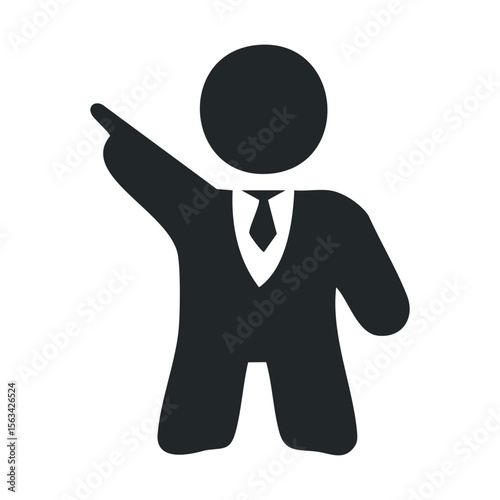Black silhouette of dabbing figure with raised arm on white background