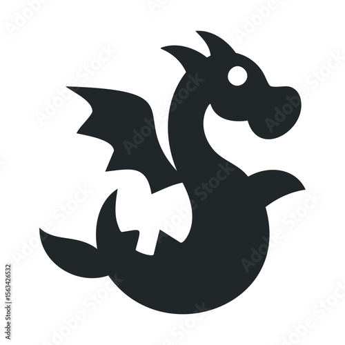 Silhouette of a majestic dragon with spread wings in flight