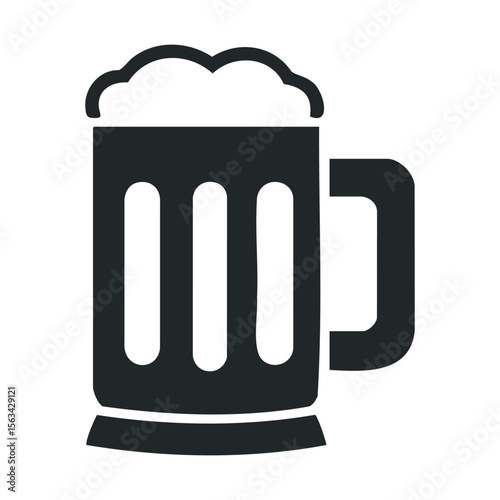 Silhouette of a beer mug with foam on top