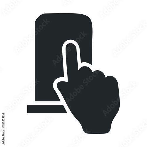 Symbolic hand gesture and touchpoint interaction icon