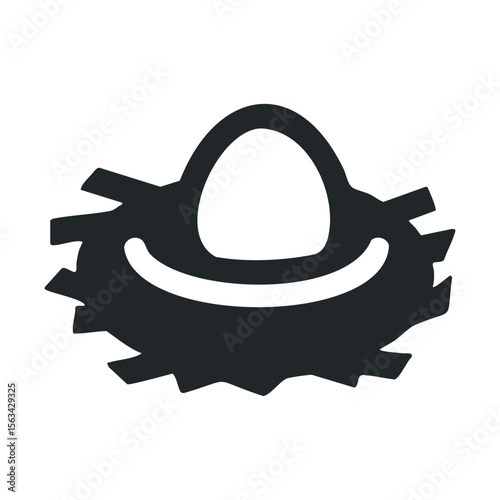 Simple black and white outline of a cowboy hat with wide brim
