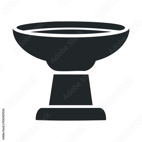 Black silhouette of vintage vase on white background