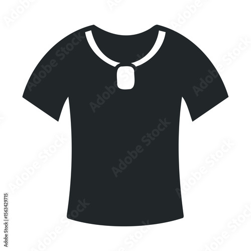 Black t-shirt icon on white background with simple design