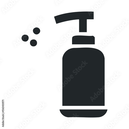 Black silhouette of a soap dispenser with droplets