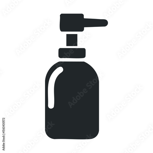 Black silhouette of a hand soap dispenser with pump top