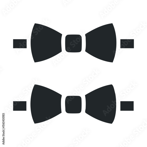Black icon of two classic bow ties in minimalist design