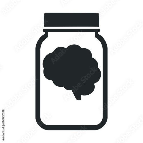 Brain in a jar: symbol of knowledge preservation and innovation