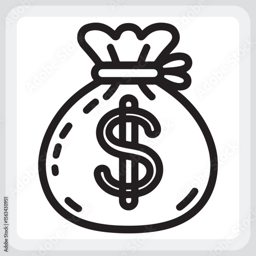 Cute Money Bag Design for Financial Graphics