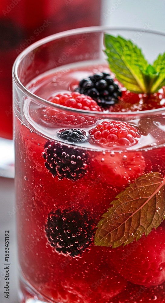 custom made wallpaper toronto digitalRefreshing berry drink with raspberries and blackberries in glass