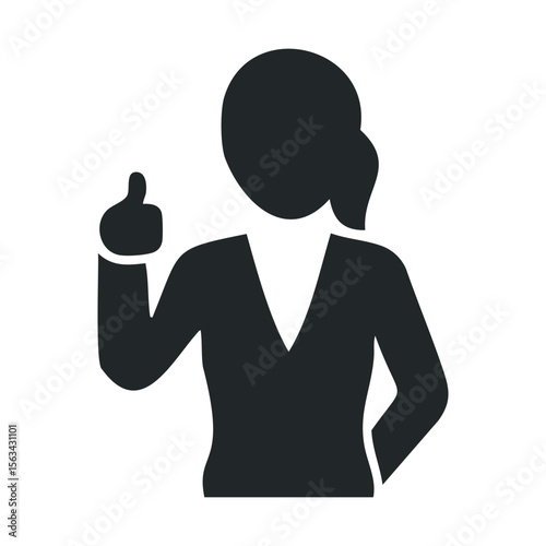 Silhouette of female giving thumbs up sign