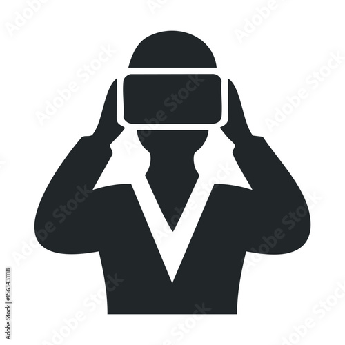 Silhouette of caucasian male in suit and tie