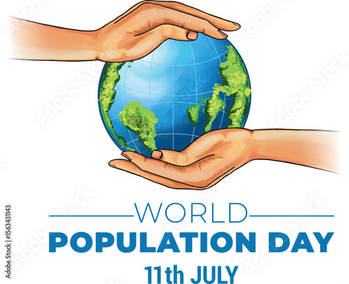 World Population Day with Global Unity, World population day illustrations generated from population composition maps, World Population Day 11th July poster vector illustration design graphic