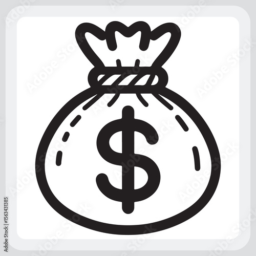 Cute Money Bag Design for Financial Graphics