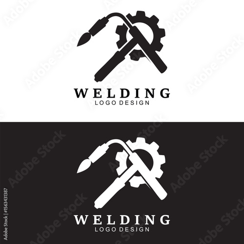 Welding Logo Design vector illustration, welding tool logo Welding service logo design, Welding company logo illustration vector design template