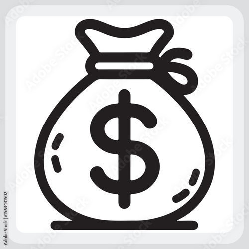 Cute Money Bag Design for Financial Graphics