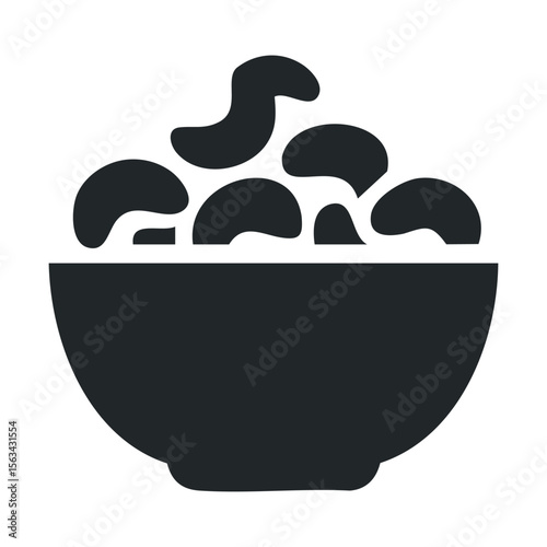 Minimalist icon of bowl with steaming food