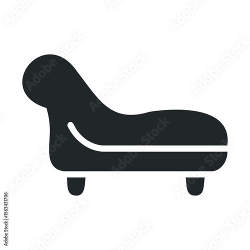 Silhouette of modern chaise lounge against white background