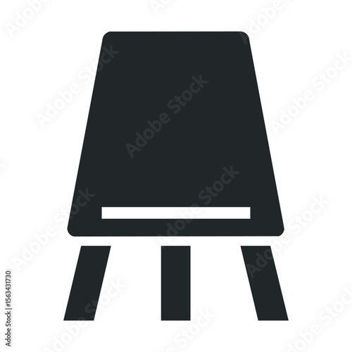 Simple icon of a flip chart easel with paper displayed on stand