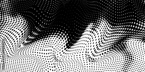 Dotted halftone gradient texture. Vanishing polka dot background. Repeating dots gradation pattern background modern