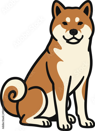 akita dog vector illustration