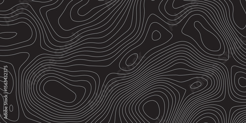 Gray terrain contour pattern with abstract topographic lines for modern design.