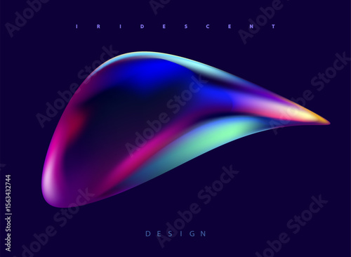 Abstract background of fluid iridescent shape. Colorful liquid vector wallpaper.