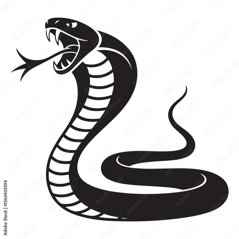 Fototapeta premium High Quality Snake Silhouette Vector Collection Bold and Striking Reptile Illustrations for Tattoo Art, Branding Projects, T-Shirt Prints, Jungle Wildlife Themes and Horror or Tribal Design Concepts.