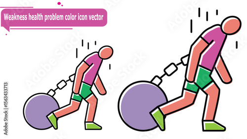  Weakness health problem color icon vector