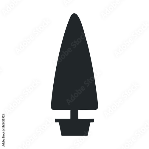 Silhouette of a surfboard icon on white background