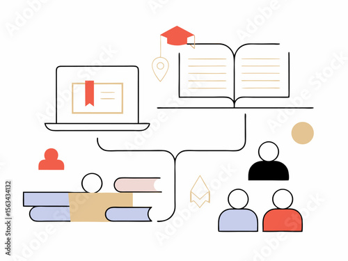 Blended Learning Desktop Concept